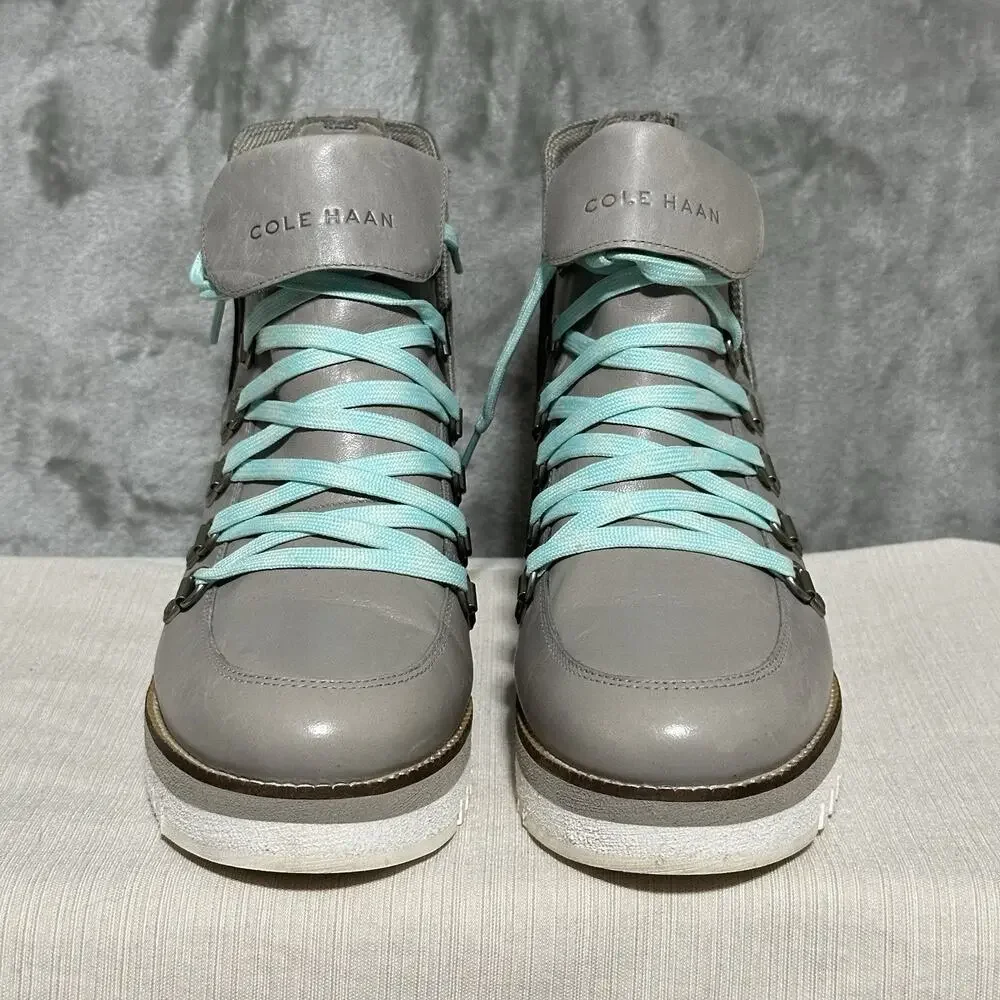 Cole Haan‎ Explore Womens Waterproof Wedge Boots Sz 8B Gray Outdoors Hiking Shoe